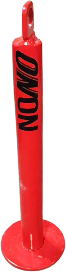 Red NONO weight pin standing upright